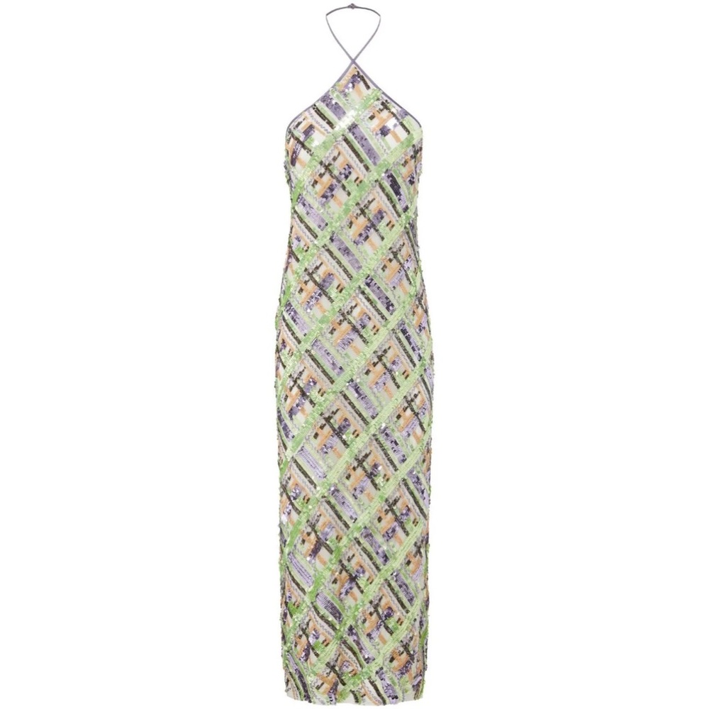 VERONICA BEARD Cherie Sequin Halter Dress - Size US 2